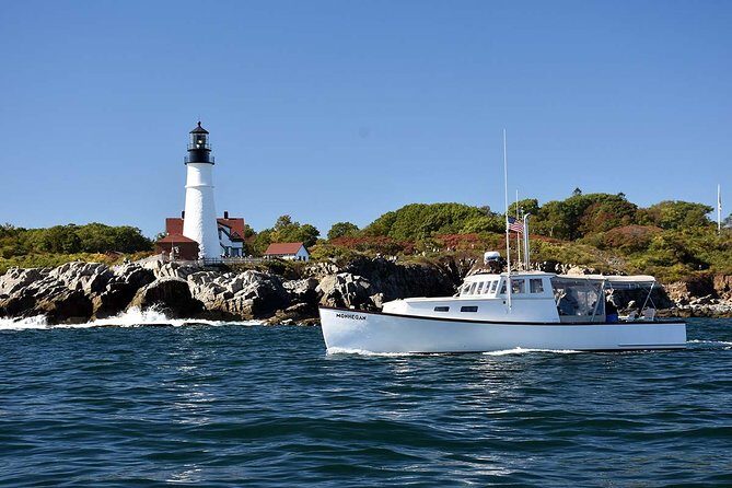 Maine Fall Foliage Private Lobster Boat Cruise with Local Drinks - Portland Harbor first: wharves, stone fortresses, and fast context